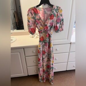 Old Navy Pink Floral Tie-Front Maxi Dress